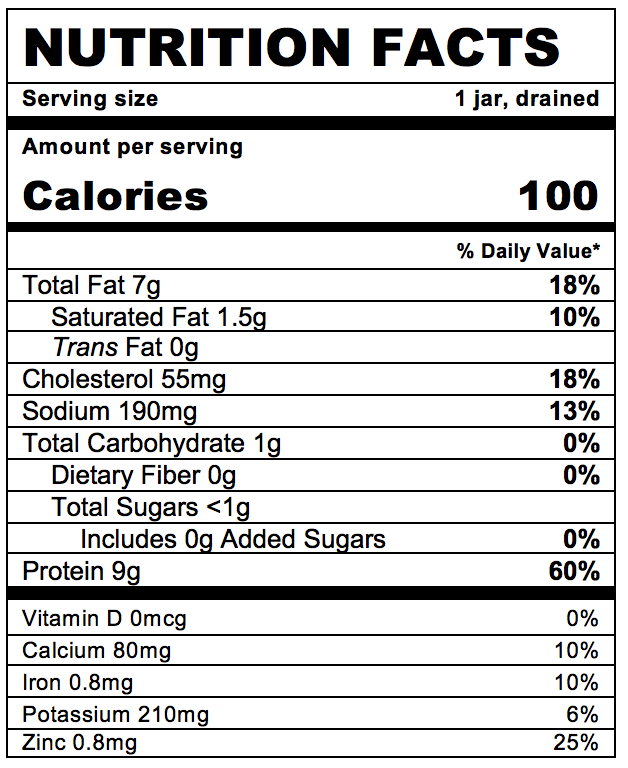 Nutrition Facts Chicken Sticks