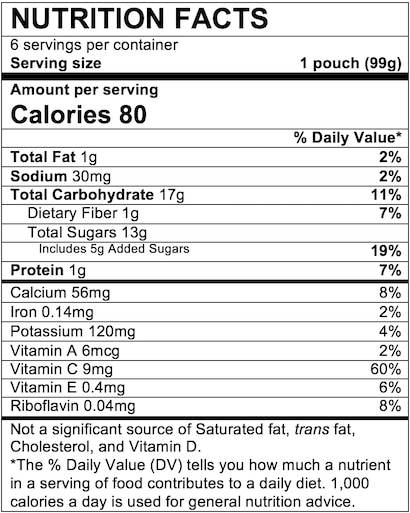 Nutrition Facts Fruit & Yogurt Very Berry