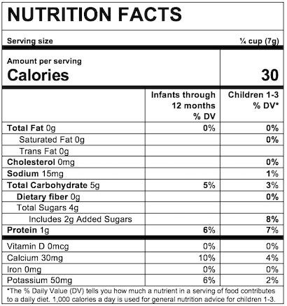 Nutrition Facts Organic Yogurt Melts®