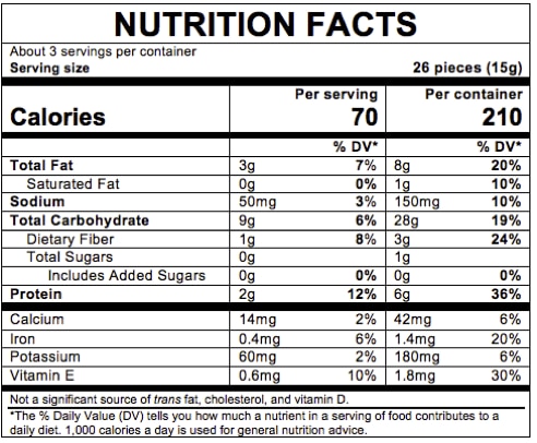 Nutrition Facts Organic Lil' Crunchies®