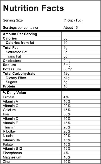 Gerber Multigrain Cereal Nutrition Facts - Bios Pics