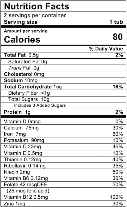 Nutrition Facts Apple Strawberry Blueberry with Mixed Cereal