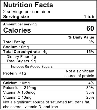 Nutrition Facts Sweet Potato Apple Pumpkin