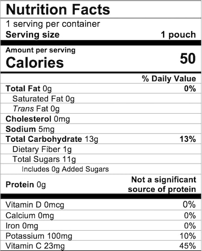 Nutrition Facts Apple Peach