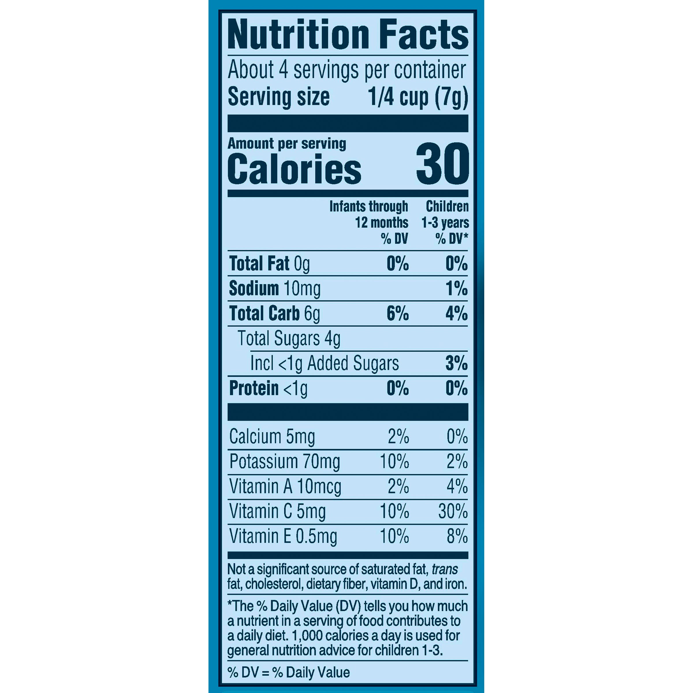 Gerber Truly Tropical Veggie Melts Nutrition Facts