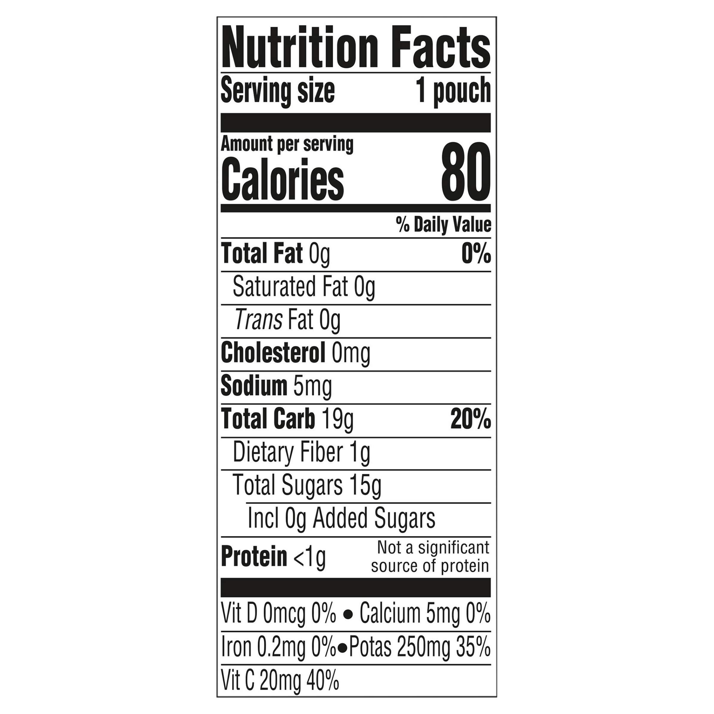 Nutrition Facts Banana Mango