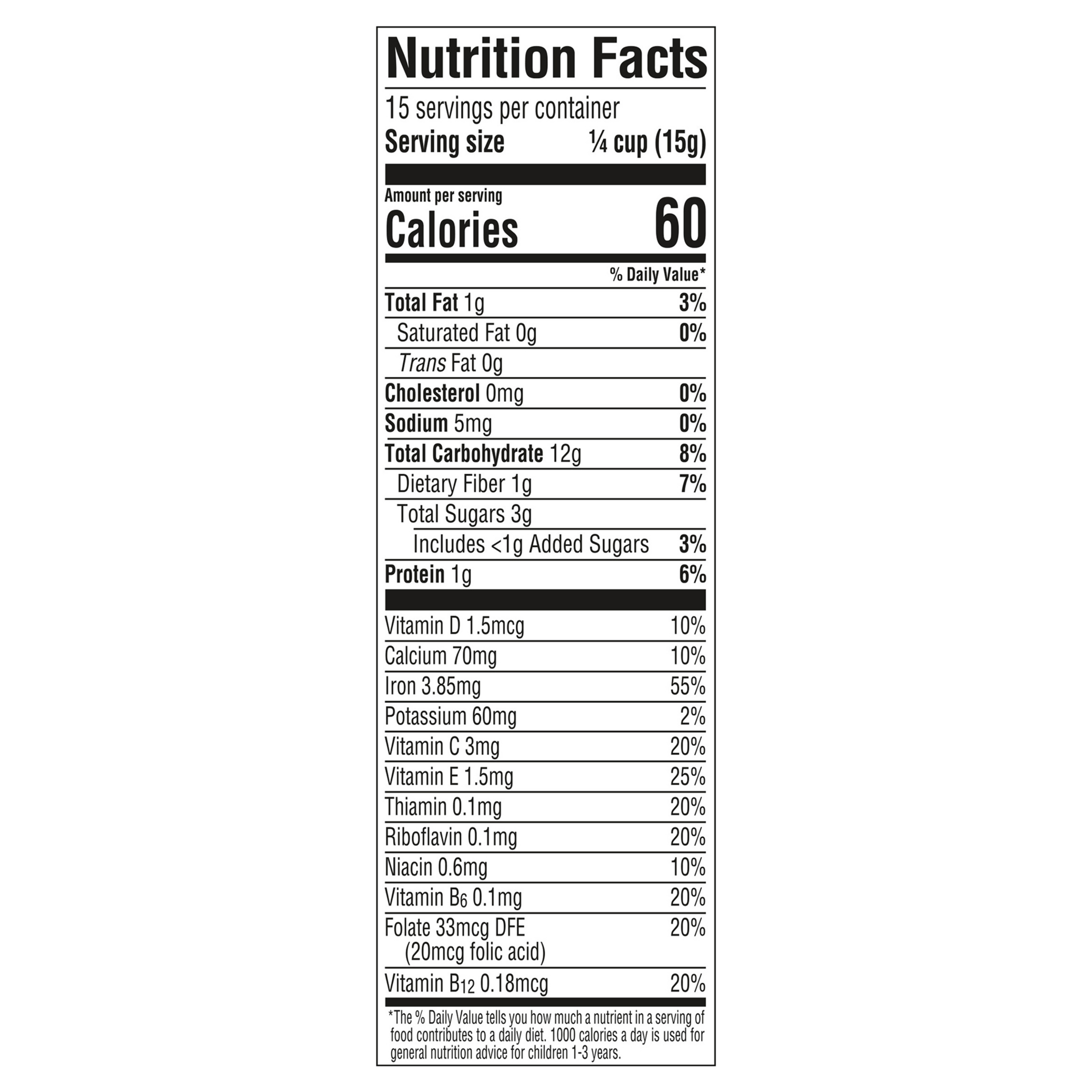 Hearty Bits Banana Apple Strawberry Nutrition Panel